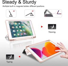 img 2 attached to 📱 ZHK Compatible with iPad 9/8/7th Gen Case: Slim Trifold Full-Body Protective Smart Flip Cover with Pencil Holder & Auto Sleep/Wake - 10.2 Case 2021/2020/2019