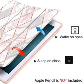 img 3 attached to 📱 ZHK Compatible with iPad 9/8/7th Gen Case: Slim Trifold Full-Body Protective Smart Flip Cover with Pencil Holder & Auto Sleep/Wake - 10.2 Case 2021/2020/2019