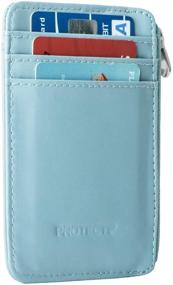 img 1 attached to RFID Blocking Sleeves Minimalist Front Pocket Leather Wallet For Women