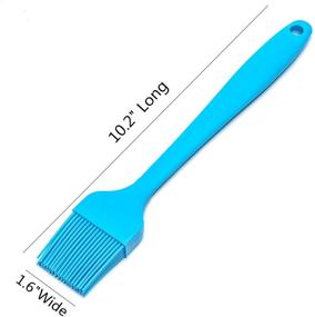 img 3 attached to 🔵 Large Blue Silicone Basting Brush for BBQ Grill, Sauce & Baking - Perfect for Marinating Food, Meat, Steaks, and Pastries