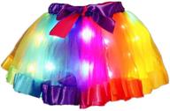 🌈 enchanting girls layered rainbow tutu skirts with led lights - perfect birthday gift! logo