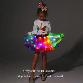 img 2 attached to 🌈 Enchanting Girls Layered Rainbow Tutu Skirts with LED Lights - Perfect Birthday Gift!