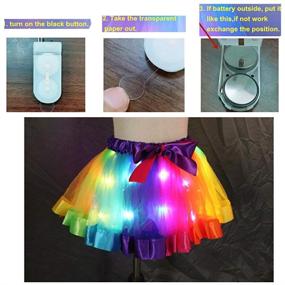 img 1 attached to 🌈 Волшебные юбки Tutu с радужными слоями для девочек с LED-освещением - идеальный подарок на день рождения!