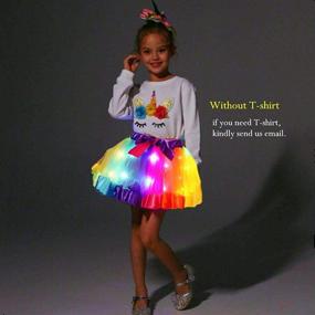 img 3 attached to 🌈 Enchanting Girls Layered Rainbow Tutu Skirts with LED Lights - Perfect Birthday Gift!