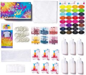 img 1 attached to 🎨 DIY Tie Dye Kit - 6 Colors Fabric Dye Set with Rubber Bands, Gloves, Spoon, Funnel, Apron, and Table Cover for Craft Arts, Paint, Fabric Textile Party, Handmade Project by Grandable