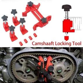 img 1 attached to 🔧 Universal Dual Camshaft Engine Timing Sprocket Gear Locking Tool Kit - Cam Clamp Set, 9 Pieces - Car Auto Cam Gear Clamp and Holder Set