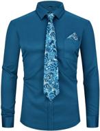 👔 xtapan shirt set with matching handkerchief - men's regular fit button-down apparel logo