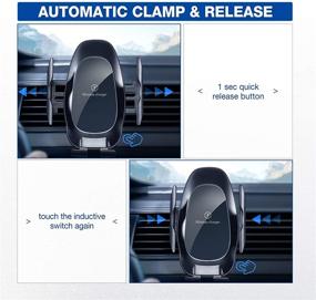img 1 attached to 🔌 Премиум беспроводное автомобильное зарядное устройство 15W - автоматическое захватывающее, быстрая зарядка Qi для iPhone 12/11 Pro Max/XS/X и Samsung S20/S10/Note10