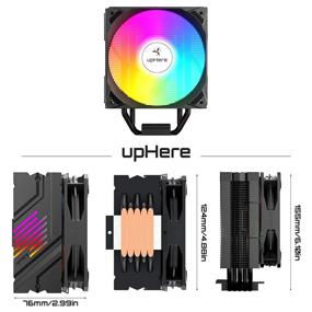 img 3 attached to 🌈 upHere N1055CF CPU Cooler: Dynamic Rainbow LED, 5 Copper Heat Pipes, 120mm PWM Fan, Aluminum Fins for Optimum Cooling Performance