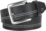 grain white stitch leather buckle logo