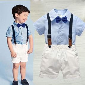 img 1 attached to 👔 Stylish Carlatar Little Gentleman Outfits: Elevate Your Boys' Clothing with Suspender Style!