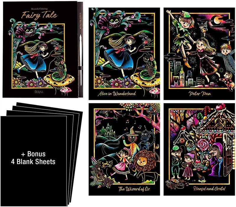 🎨 Premium Scratch Art Coloring Kit (8pcs) - DIY Scratch…