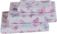 🦋 vibrant 3 piece butterfly and floral sheet set for girls/kids/teens: pink, purple, turquoise - includes pillowcase, flat, and fitted sheets - twin size - tree butterfly design logo