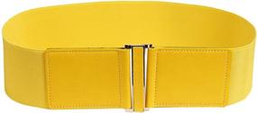 img 4 attached to 👗 Modeway 3-inch Wide Stretch Elastic Cinch High Waist Belts for Women Featuring a Stylish Gold Buckle