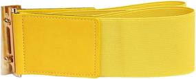 img 1 attached to 👗 Modeway 3-inch Wide Stretch Elastic Cinch High Waist Belts for Women Featuring a Stylish Gold Buckle