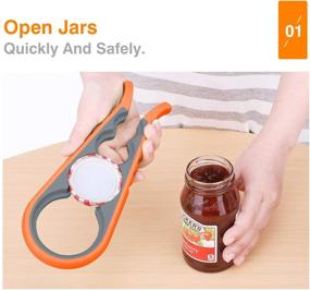 img 3 attached to 🍊 Nuovoware Jar Opener: Easy Grip Bottle Opener for Quick Opening - Perfect for Children, Elderly, Weak Hands & Arthritic - Orange