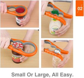 img 2 attached to 🍊 Nuovoware Jar Opener: Easy Grip Bottle Opener for Quick Opening - Perfect for Children, Elderly, Weak Hands & Arthritic - Orange