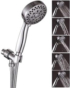 img 3 attached to FATCAMEL 5-Function High Pressure Handheld Shower Head Set with Hose and Bracket, 4 inch Spray Face, Full Chrome Finish - Premium SEO-Optimized Product Name