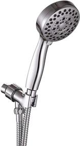 img 4 attached to FATCAMEL 5-Function High Pressure Handheld Shower Head Set with Hose and Bracket, 4 inch Spray Face, Full Chrome Finish - Premium SEO-Optimized Product Name