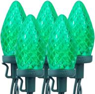 🎄 brightown c9 christmas lights outdoor: 16 ft strand with 25 leds for xmas tree, garden, party patios - waterproof vintage string lights in green color логотип