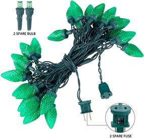 img 3 attached to 🎄 Brightown C9 Christmas Lights Outdoor: 16 Ft Strand with 25 LEDs for Xmas Tree, Garden, Party Patios - Waterproof Vintage String Lights in Green Color