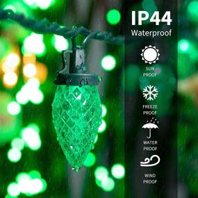 img 1 attached to 🎄 Brightown C9 Christmas Lights Outdoor: 16 Ft Strand with 25 LEDs for Xmas Tree, Garden, Party Patios - Waterproof Vintage String Lights in Green Color