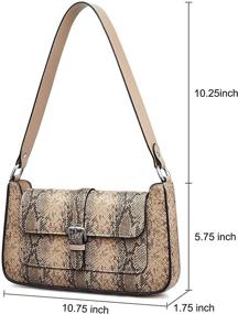 img 3 attached to 👜 S-ZONE Women's Genuine Leather Small Shoulder Bag: Retro Classic Clutch Purse with Snakeskin Pattern - Stylish and Trendy!