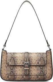 img 4 attached to 👜 S-ZONE Women's Genuine Leather Small Shoulder Bag: Retro Classic Clutch Purse with Snakeskin Pattern - Stylish and Trendy!