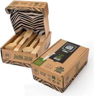 🎋 2 zebraz biodegradable real bamboo utensils/cutlery set - sustainable 100 disposable reusable utensils for bbq & camping logo