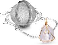 full-wrap raw stone pendant tea strainers: natural healing chakra crystals for loose tea, fine mesh tea ball - perfect gifts for women (clear) логотип