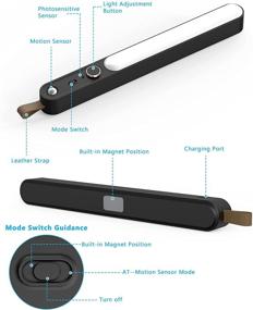 img 2 attached to Rechargeable Dimmable Motion Sensor Under Cabinet LED Closet Light - Large 1200mAh Battery Life, Wireless Night Light for Cabinet, Wardrobe, Kitchen, Hallway (Green)