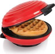 🧇 crownful mini waffle maker machine - portable small compact design, 4 inches, easy to clean, non-stick surfaces - includes recipe guide, perfect for breakfast, dessert, sandwich, or other snacks - red логотип