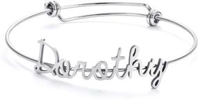 img 2 attached to 🎁 Customizable Name Bangle: Stylish Bracelets for Teen Girls & Women - Perfect Gift for Friends & Loved Ones!