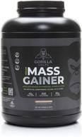 gorilla gulps – mocha vegan mass gainer – 5 lb natural high calorie protein powder – non-gmo, gluten-free, dairy-free, and soy-free. no artificial ingredients – with added vitamin b12, d3, and iron – 530 calories – 18 servings logo