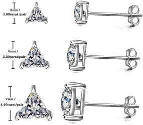 img 2 attached to 💎 Emma Manor EM 14k Gold Plated 925 Sterling Silver Stud Earrings: Sparkling Simulated Diamond CZ 5mm-7mm