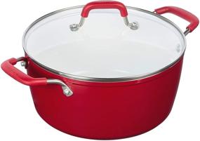 img 1 attached to 🍳 Bialetti Aeternum Ceramic Nonstick Cookware Set: 10 Piece Set in Eye-Catching Red/White!