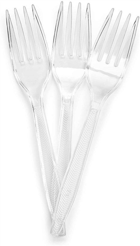 Great Value Everyday Disposable Plastic Forks & Spoons, Clear, 120