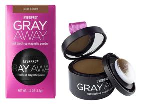 img 1 attached to Everpro Gray Away Root Touch-up Powder - Light Brown, 0.13 oz (4ml) - Pack of 2