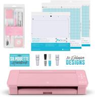 🔍 enhanced silhouette cameo 4 bundle: additional autoblade, pink craft toolkit, cutting mat, pixscan technology, silhouette handbook, and 10 extra designs - pink edition logo