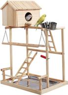 🐦 h icaptain bird playground parakeet play stand cockatiel gym with nesting box: ultimate fun and comfort for your feathered friends logo