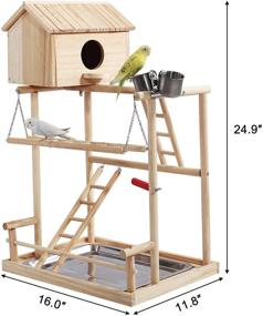 img 2 attached to 🐦 H iCaptain Bird Playground Parakeet Play Stand Cockatiel Gym with Nesting Box: Ultimate Fun and Comfort for Your Feathered Friends