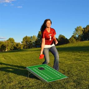 img 2 attached to 🏈 Go Pong CornHole Bean Bag Toss Game Set, Football Theme