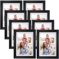 🖼️ giftgarden 5x7 picture frame set of 8, 6x8 matted for 5x7 photo display with mat or 6x8 without mat, for wall or tabletop, black логотип