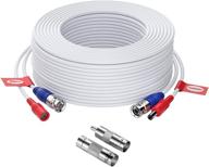 🔌 zosi 100ft bnc video power cable for cctv security camera system - white, 4k 8mp 5mp 1080p surveillance camera wire cord extension - includes bnc connectors logo