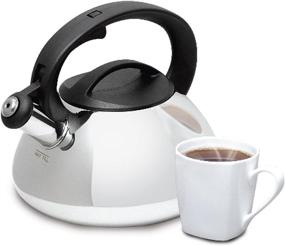 img 1 attached to ☕ Silver Stainless Steel Whistling Tea Kettle - Mr. Coffee 74265.02 Harpwell 2 Quart