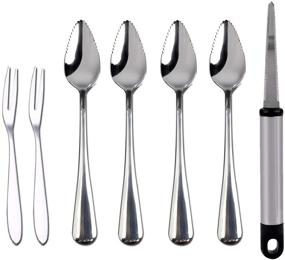 img 4 attached to 🍊 Grapefruit Utensils Set - Spoons, Knife, and Fruit Forks (7 PCS)