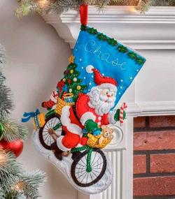 img 2 attached to Bucilla Felt Stocking Kit - Santa On The Go