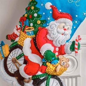 img 1 attached to Bucilla Felt Stocking Kit - Santa On The Go