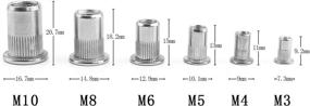 img 3 attached to Sutemribor 304 Stainless Steel Threaded Rivetnut Insert Nutsert Kit - 200 Pcs, 6 Sizes (M3 M4 M5 M6 M8 M10)