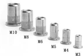 img 1 attached to Sutemribor 304 Stainless Steel Threaded Rivetnut Insert Nutsert Kit - 200 Pcs, 6 Sizes (M3 M4 M5 M6 M8 M10)